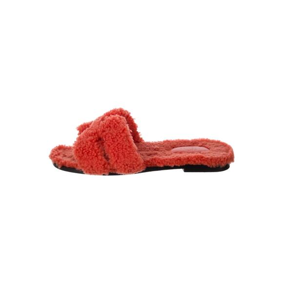 ❤️Hermès Shearling Oran H Logo Sandals❤️ - Picture 2 of 5